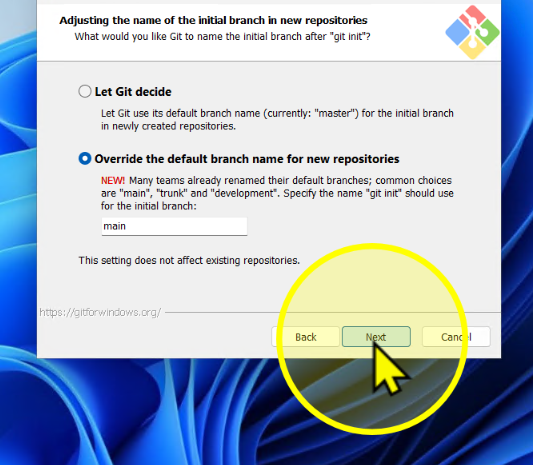Next until Install screen