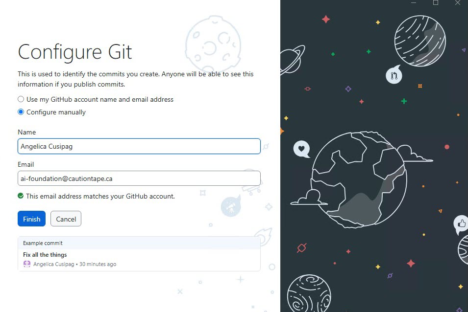 Enter name and email