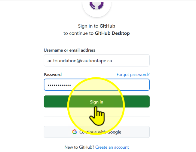 Click Sign In button