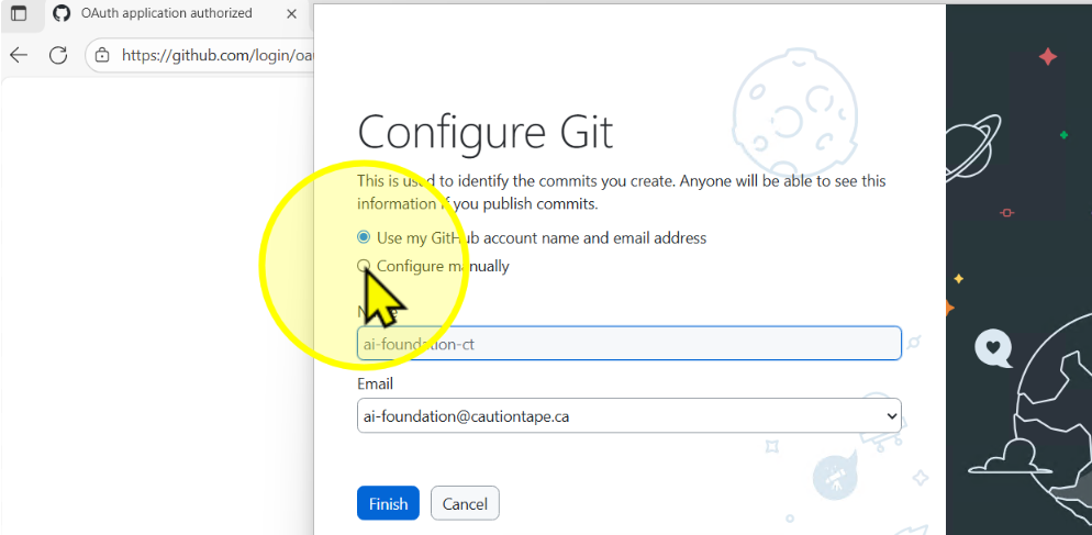 Select configure manually