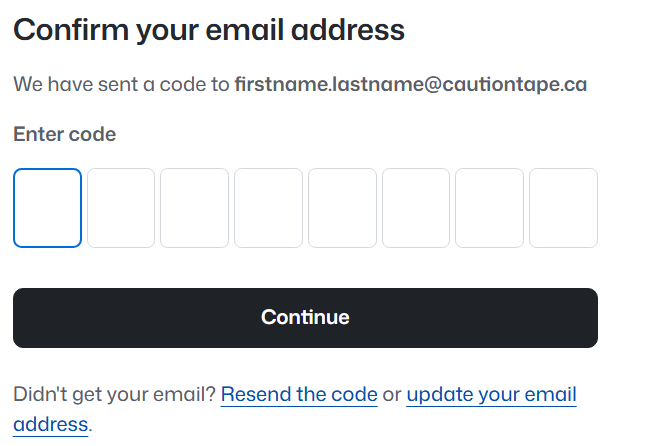 Confirm email address