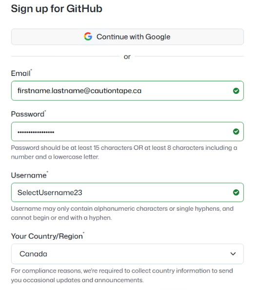 Fill in information form