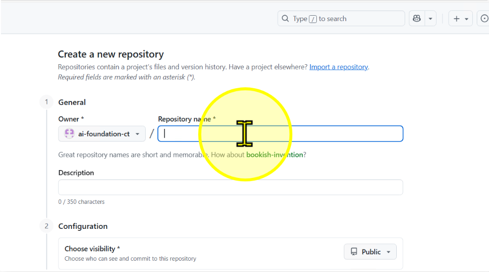 Enter repository name