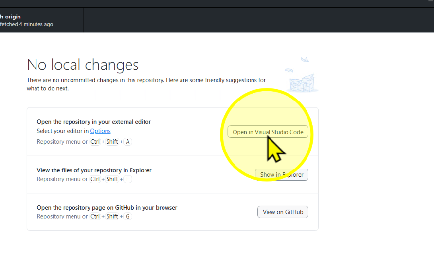 Open in VS Code option