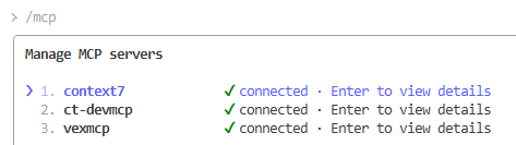 Connected MCP overlay