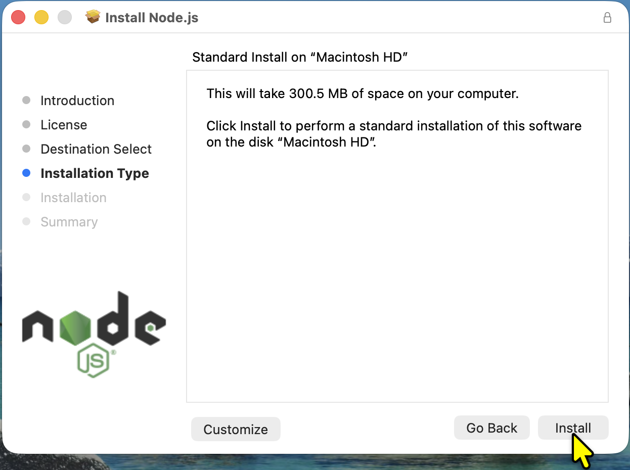 Click Install to start installation