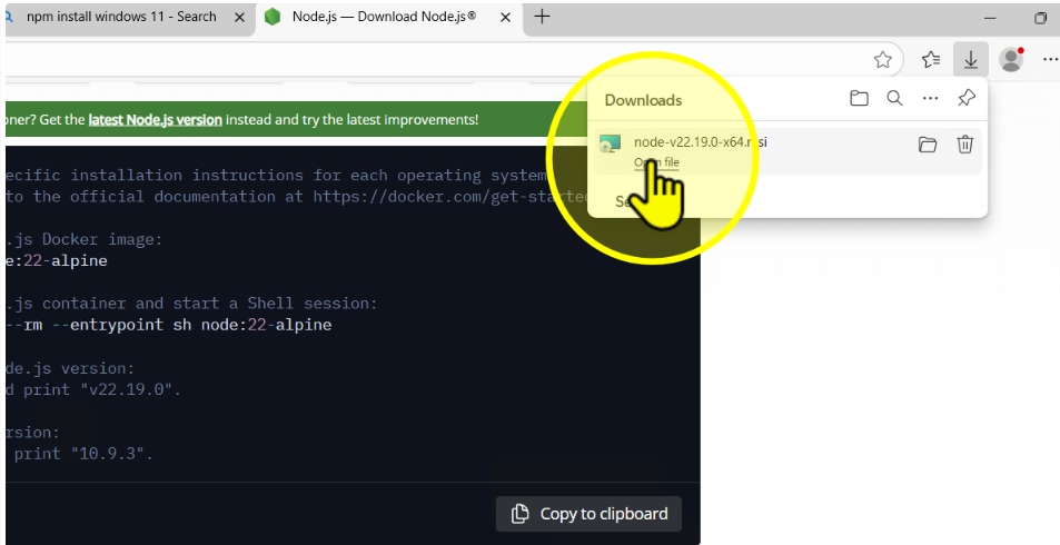 Open the downloaded installer