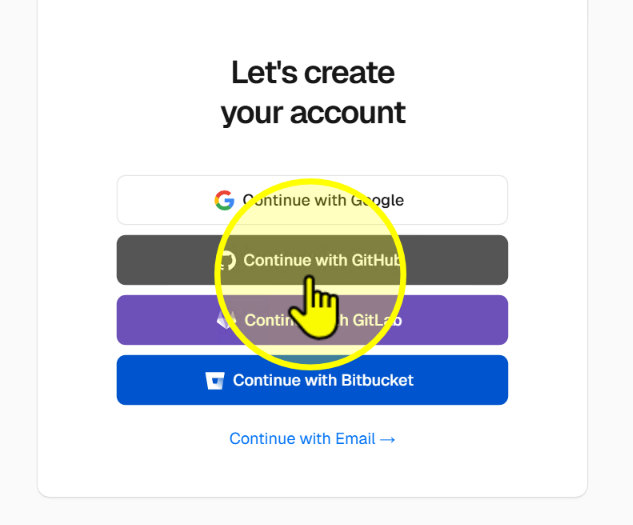 Continue with GitHub option