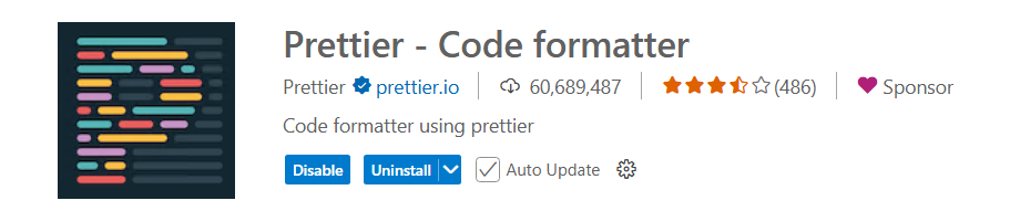 Installed extensions example