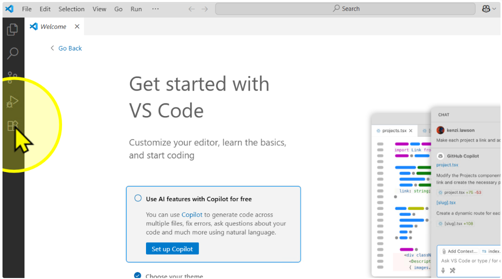 Click the Extensions icon