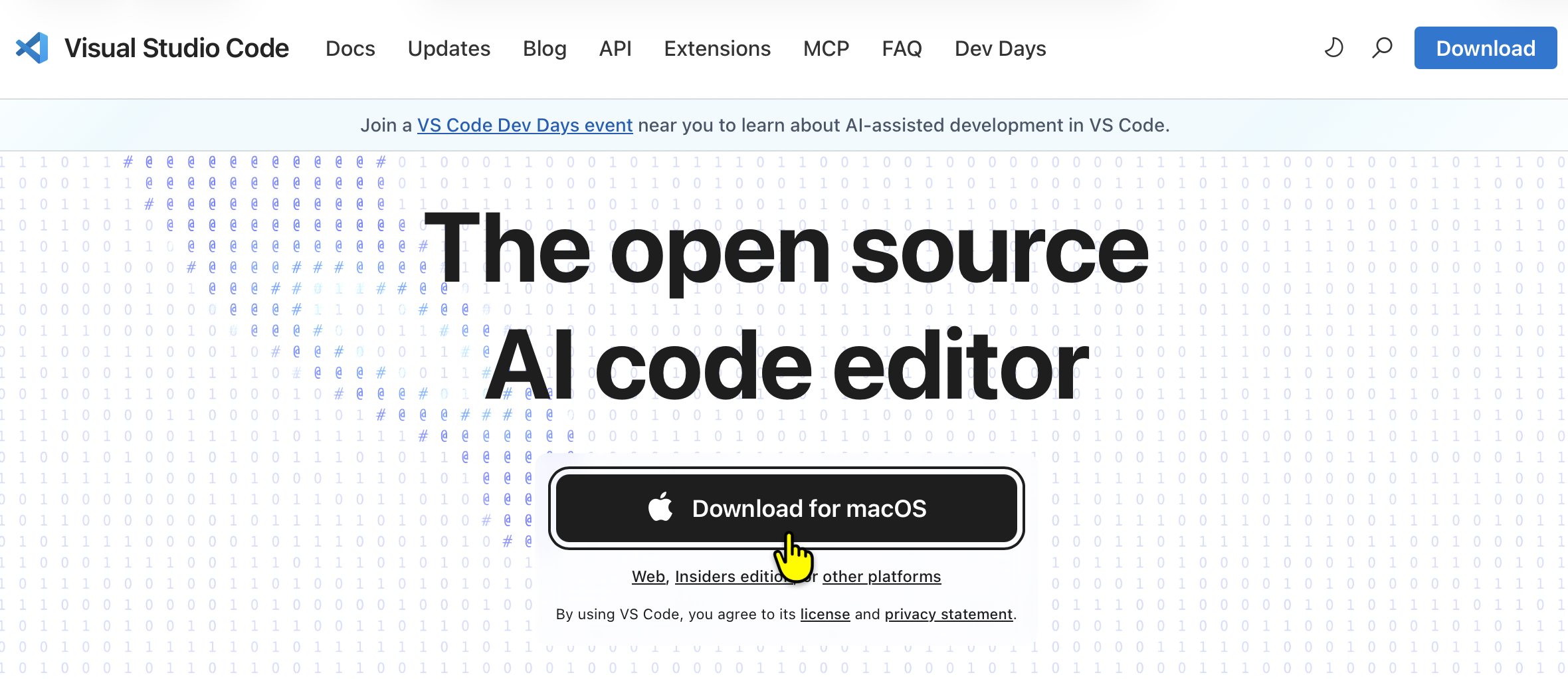 Click download for macOS